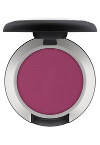 Ronde blusher compact met een gladde zilveren buitenkant. Bevat een diepe pruimenpoeder met een gestructureerd oppervlak. Zwarte scharnierdeksel.