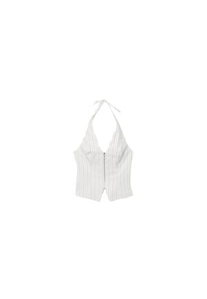 Stradivarius FLOWING WITH - Veste sans manches - white