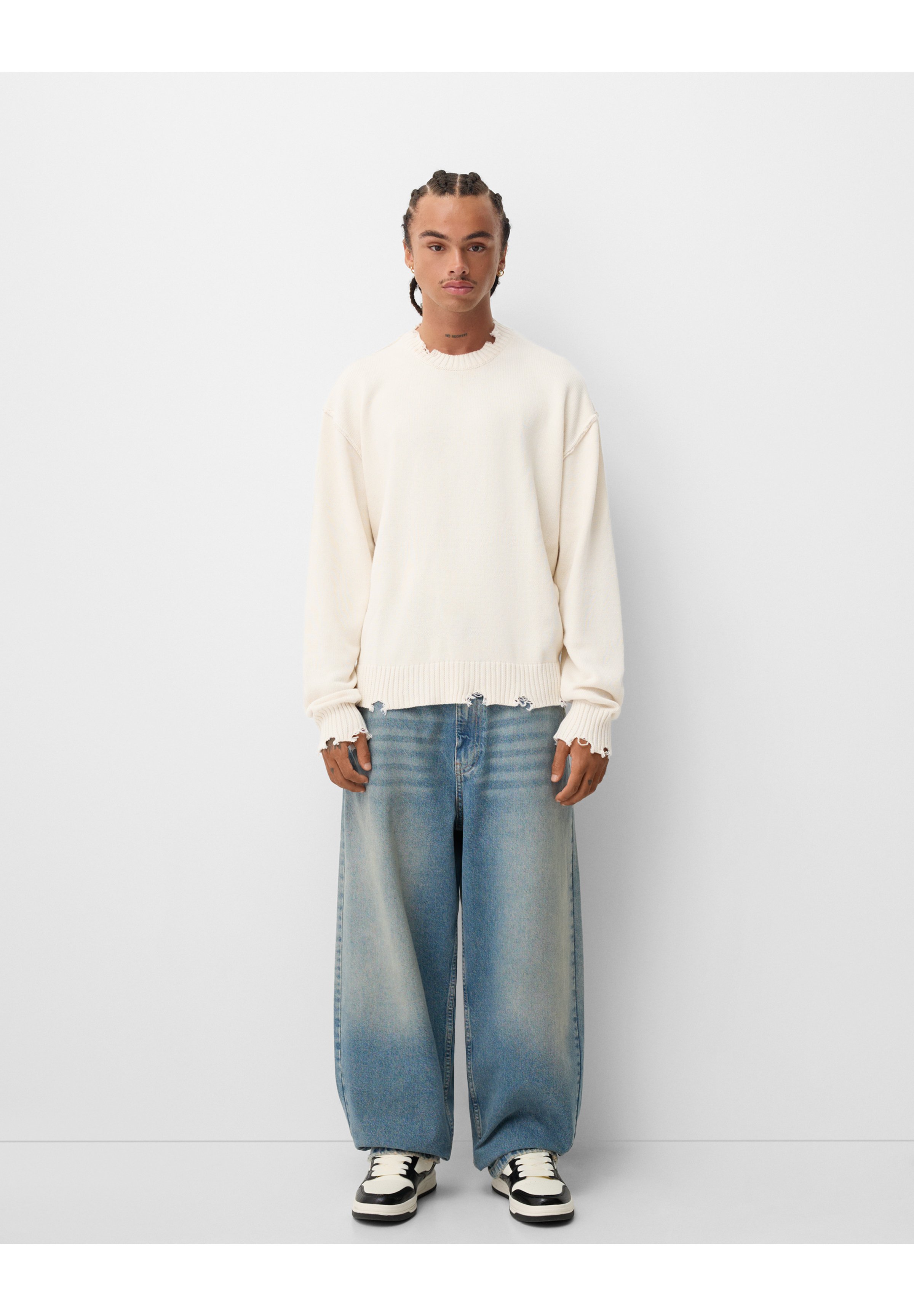 Bershka ダークグレー ニット Bershka ダークグレー ニット Bershka knit high neck dress in