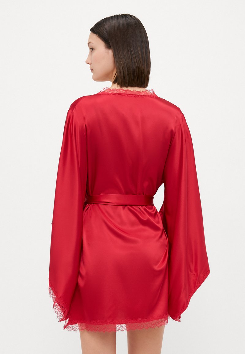 Kimono Agent Provocateur Rouge Fuchsia Novah - Taille M/L - Soie Et Dentelle - Neuf