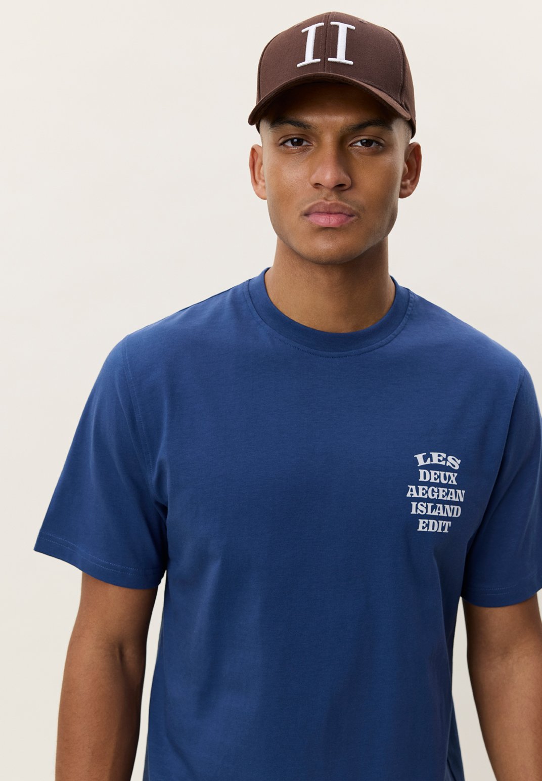 Les Deux CERAMIC - Print T-shirt - dark denim blue/dark blue