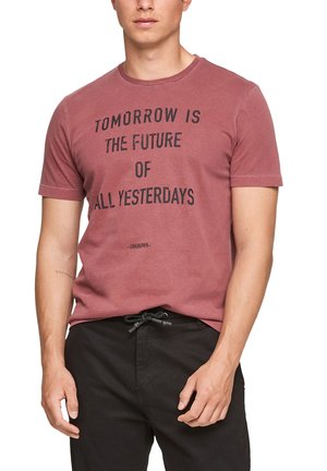 MIT SCHRIFTPRINT - Print T-shirt - dark red