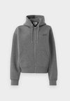 HOODIE - Majica s kapuljačom i patentnim zatvaračem - med grey heather