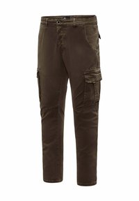 Bruine cargo pants met een rechte pijpdesign, gemaakt van een duurzame stof. Bevat meerdere zijzakken en een knoopsluiting.