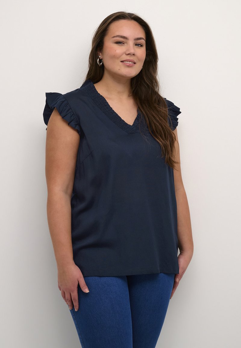 Kaffe Curve DAHLIE SMOCK - Palaidinė - midnight marine