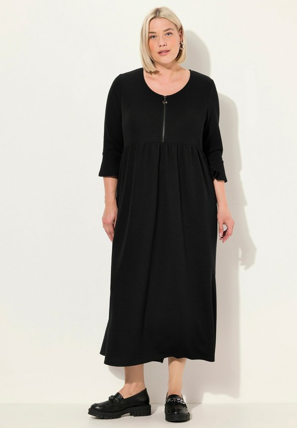 ZIP FRONT 3/4 SLEEVE - Jerseykleid