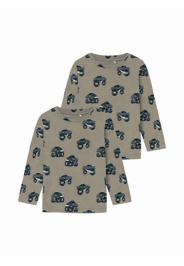 2ER-MIT FAHRZEUG-MUSTER ALL-OVER - Langarmshirt - beige