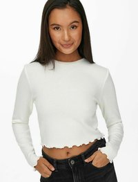 ONLY CROPPED - Topper langermet - cloud dancer