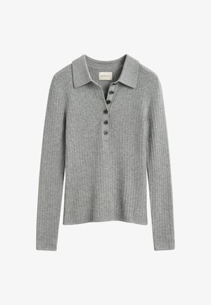 GANT, GANT CABLE KNIT TOP - Jumper - grey melange