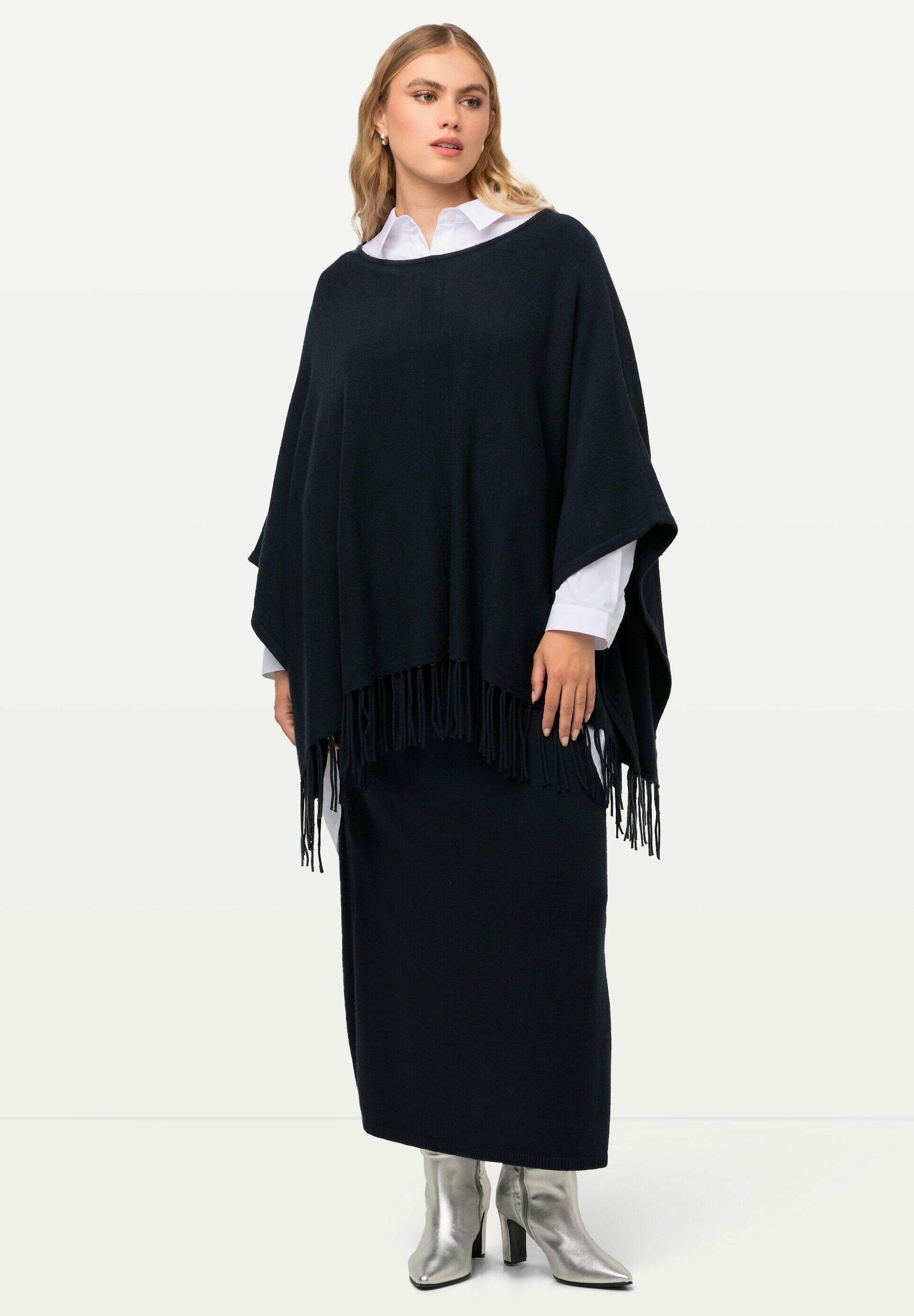 Poncho Oversize Ulla Popken In Misto Cotone - Taglio Comodo E Moderno - Foto 2