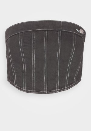 NA-KD CONTRAST STITCHING CORSET - Topp - dark grey