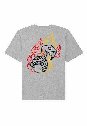 DICES  BACK PRINT HEAVYWEIGHT - T-shirt imprimé - mottled grey