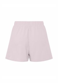 Světle fialové, kraťasy ke kolenům s elastickým pasem. Vyrobené z měkké, strukturované tkaniny. Jednoduchý, rovný střih.