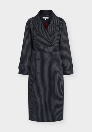 Tommy Hilfiger, LINEN STRIPE NAUTICAL TRENCH - Trench - pin stripe navy