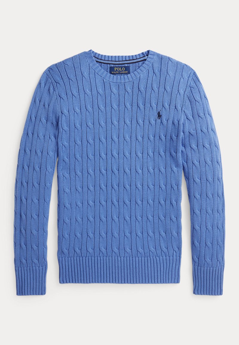 Polo Ralph Lauren - CABLE-KNIT COTTON JUMPER - Stickad tröja - new england blue, Förstora