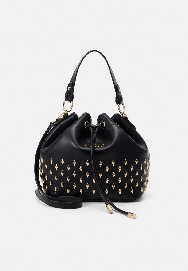 DKNY EAST SIDE BUCKET STUDS - Handbag - black/gold-coloured