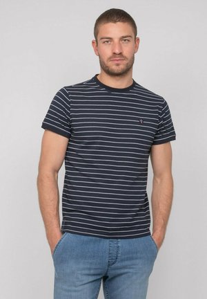 FINES RAYURES NANOROUL - T-shirt imprimé - bleu marine