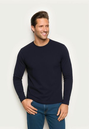 NEXT TO SKIN - Maglietta a manica lunga - dark blue plain