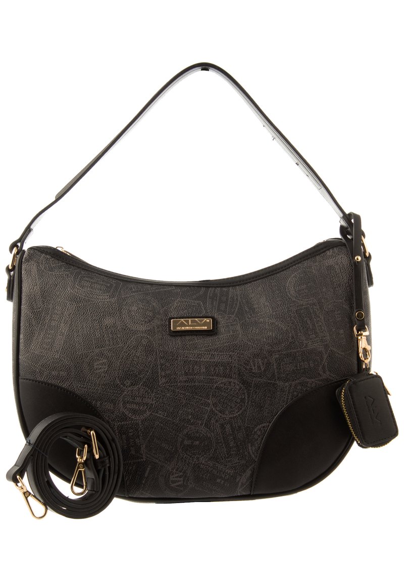 Sac A Main Alviero Martini Prima Classe Imprime Noir Avec Fermeture Eclair