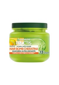 Garnier FRUCTIS HAIR BOMB HYDRA LISS AND SHINE CON CHERATINA, MASCHERA ULTRA LISCIANTE PER CAPELLI CRESPI E RIBELLI, 320 ML - 3 PACK - Maschera per capelli