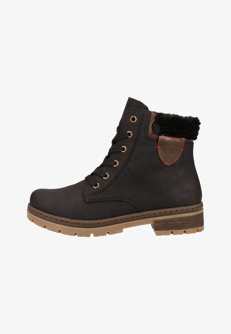 Rieker Боти с връзки до глезена - black/chestnut
