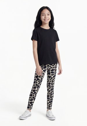 Friboo ANIMAL PRINTED 3 PACK - Leggings - off-white/brown/black