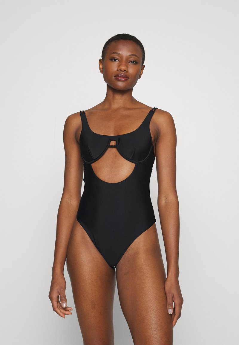 We Are We Wear ERIN UNDERWIRE CHAIN STRAP SWIMSUIT - Μαγιό - black