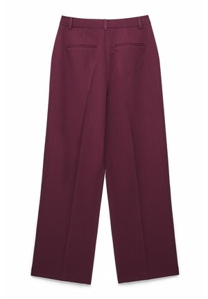 NA-KD, WIDE HIGH WAIST - Pantalones - burgundy