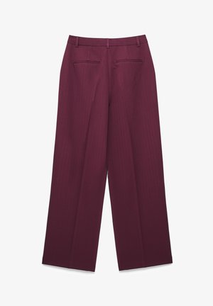 NA-KD, WIDE HIGH WAIST - Pantalones - burgundy