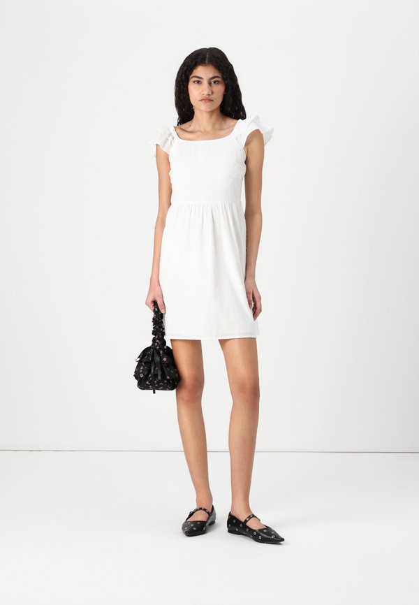 ONLDEFFIE DOBBY SHORT DRESS - Day dress - cloud dancer2