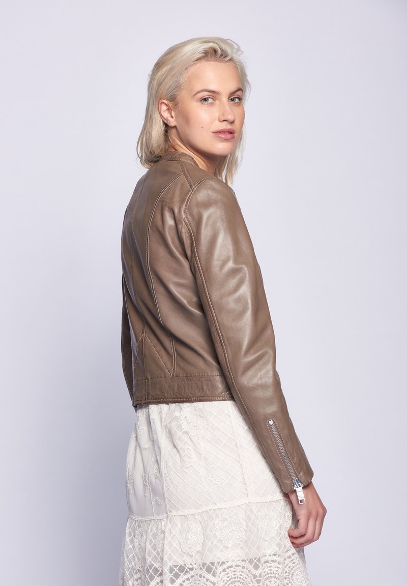 brown Maze - - mud/light GRENADA jacket Leather