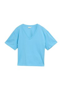 BOXY V NECK - Camiseta básica - clear light blue