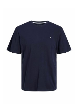 Mørkeblå bomulds T-shirt med rund hals og korte ærmer. Har et lille logo på brystet. Blød tekstur og afslappet pasform.