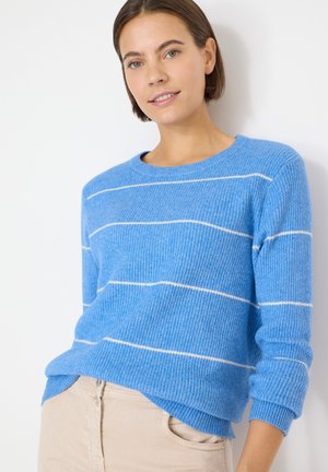 GESTREIFTER STRUKTUR - Maglione - blau