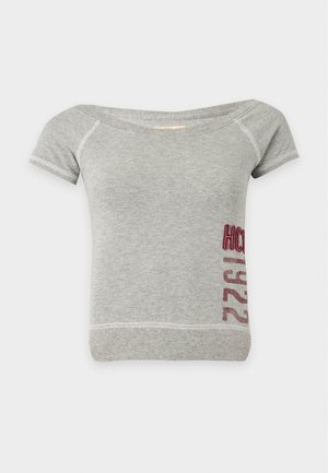 Hollister Co., HERITAGE SLIM RAGLAN TEE - T-shirt imprimé - grey