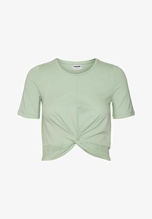 Noisy May, KURZES GEKNOTETES - T-Shirt print - quiet green
