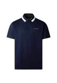 Námornícka polo košeľa so pruhovaným bielym a zeleným golierom, krátkymi rukávmi a vyšitým logom "HACKETT" na hrudi. Klasický strih, hladká bavlnená tkanina.