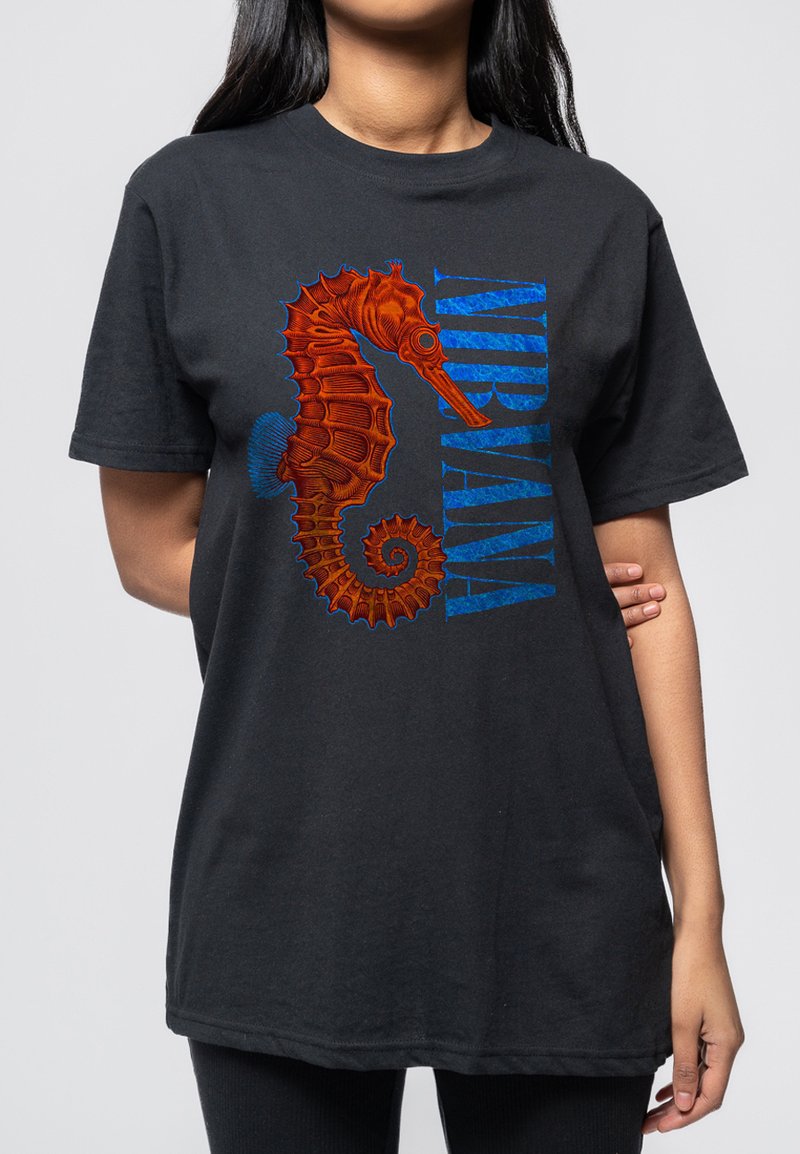 Paradiso Clothing NIRVANA SEAHORSE - Print T-shirt - black 