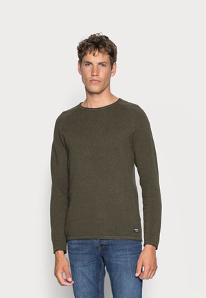JJEHILL CREW NECK - Sweter - olive night melange