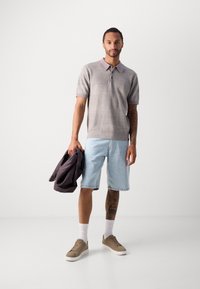 Scotch & Soda TONE ON TONE STRIPED REGULAR FIT - Poloshirt - grey melange