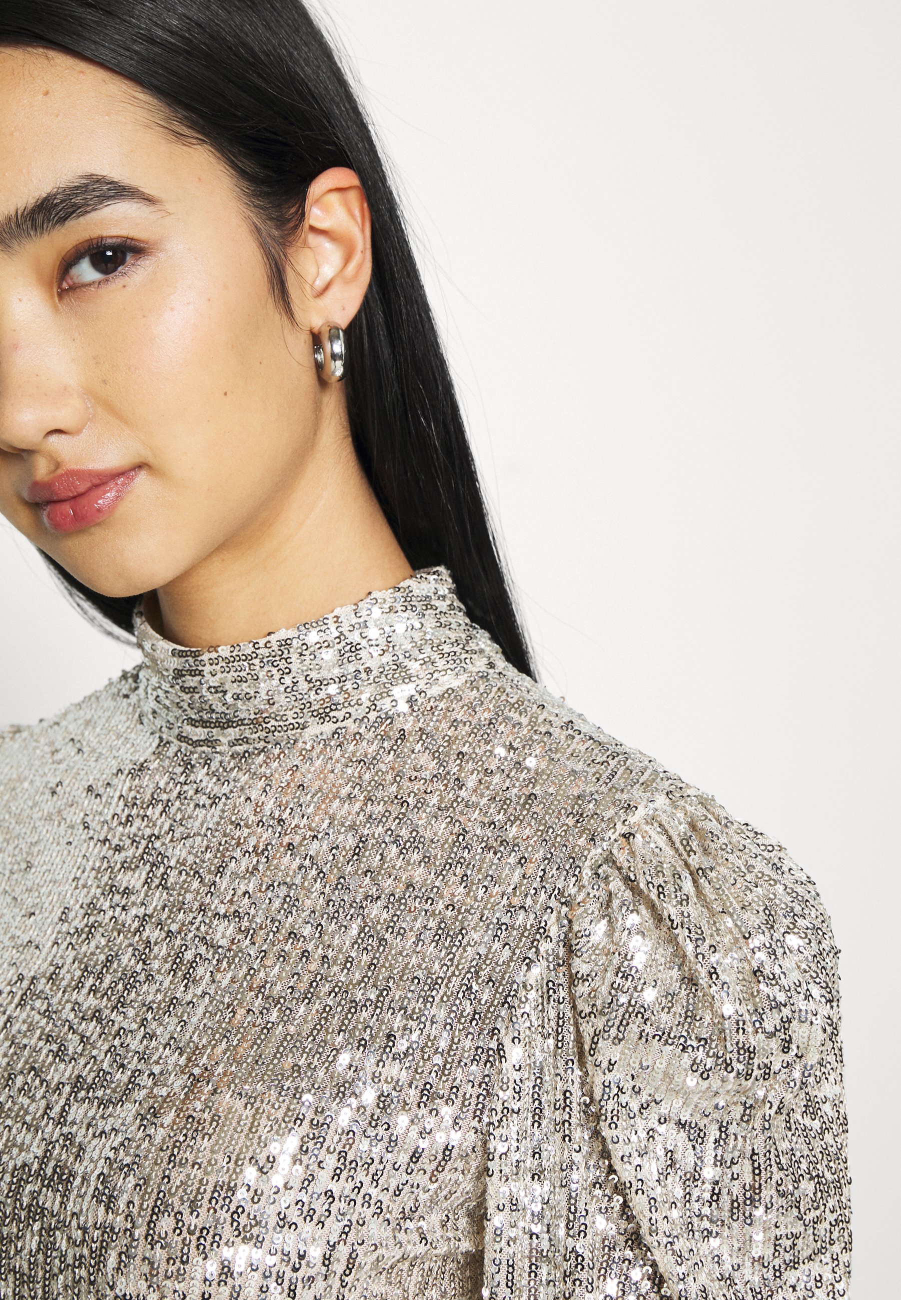 New Look STAND NECK - Blouse - silver 