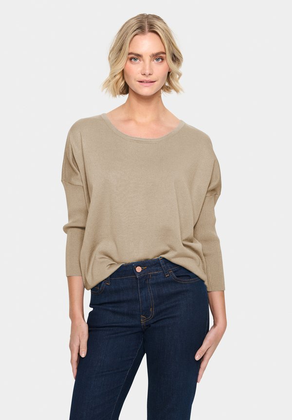 MILASZ R-NECK - Strickpullover - plaza taupe melange