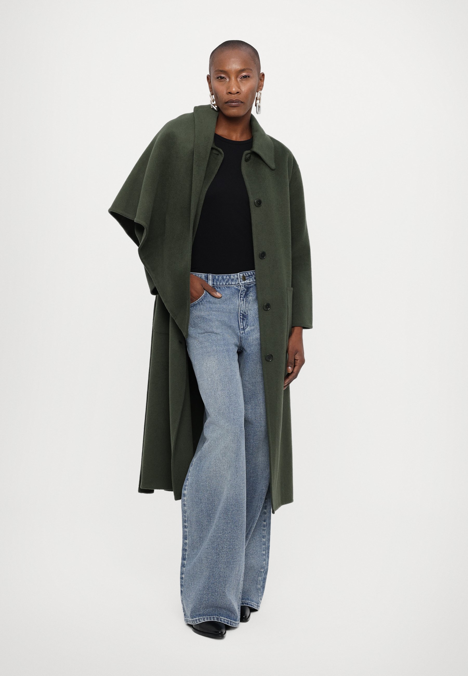 Sea VIV COAT SCARF - Classic coat - pine/khaki - Zalando.co.uk