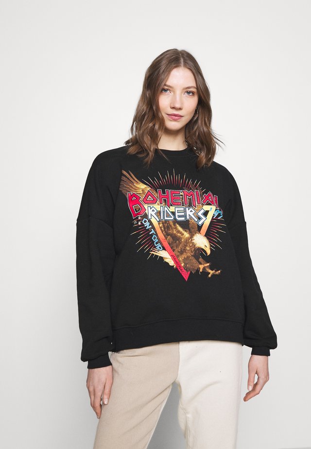 BOHEMIAN RIDERS DROPPED SHOULDER - Sweater - black