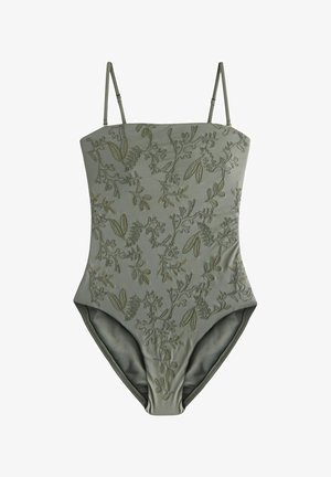 EMBROIDERED TUMMY CONTROL BANDEAU - Kupaći kostim - khaki green