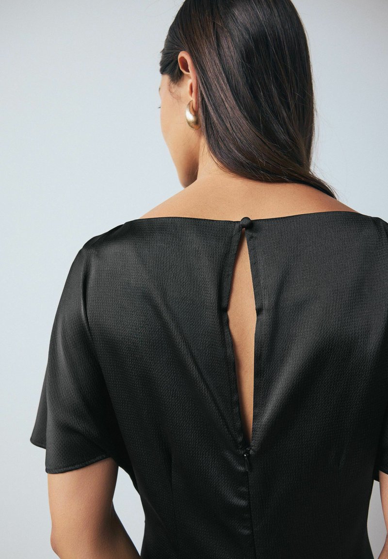 princess polly baby blue dress womens elegant halter neck backless dress black white main image 0