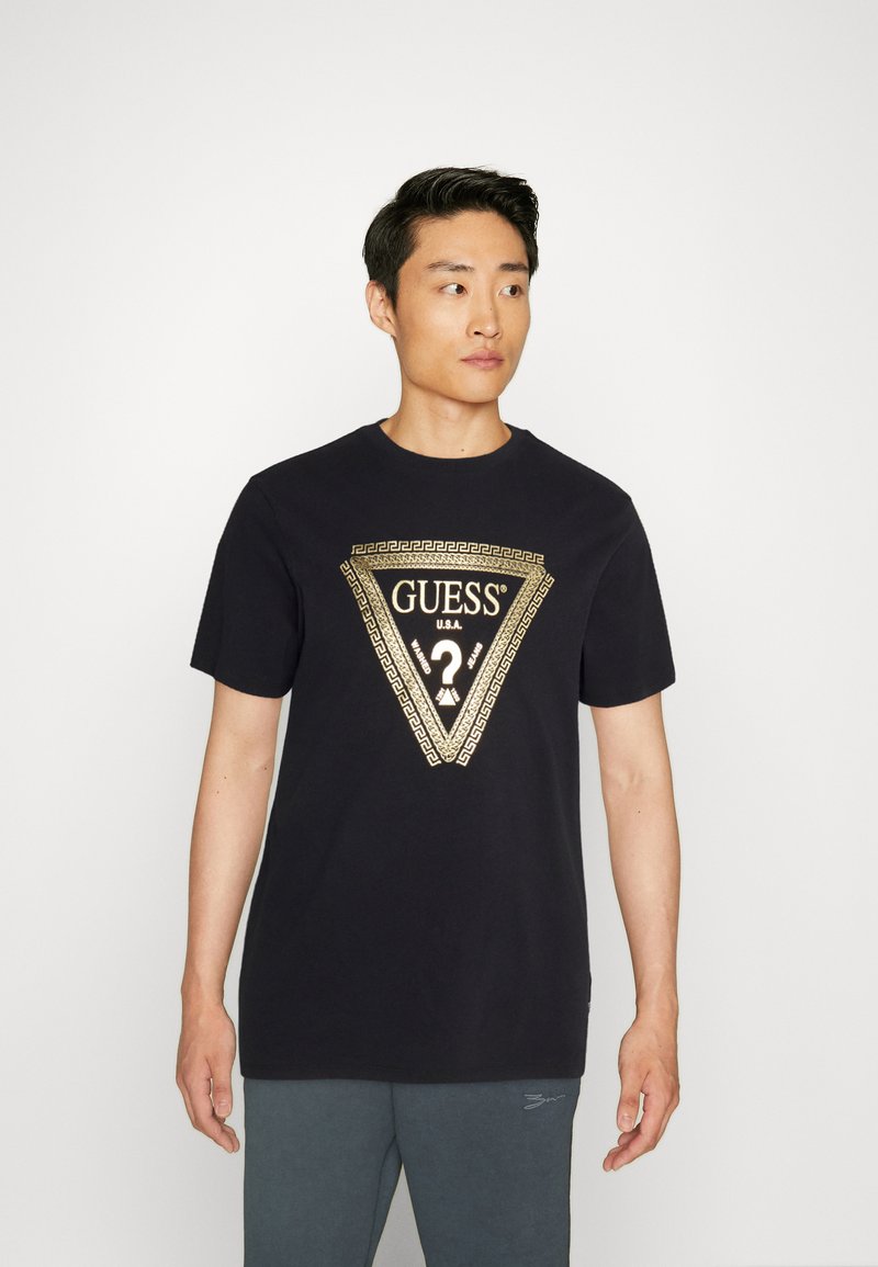 Guess - CHAIN LOGO TEE - Triko s potiskem - jet black, Zvětšit