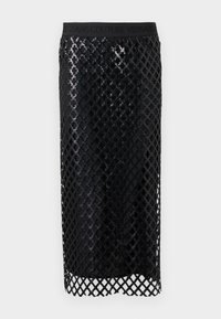 Μαύρη midi φούστα με λαμπερό διάταγμα από παγιέτες και ελαστική μέση με ανάγλυφο λογότυπο.