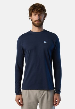 MIT LOGO-AUFNÄHER - Langarmshirt - blau