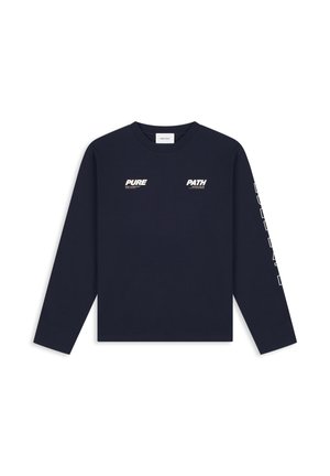 Pure Path, BOXY FIT CREWNECK LS T-SHIRTS - Langarmshirt - dark navy